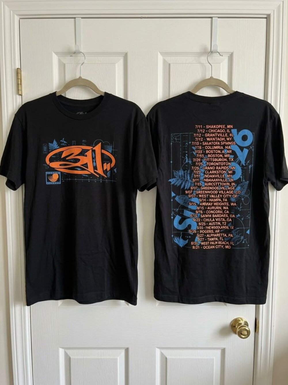 311 Band Summer Tour 2026 Grid Leaves Fan Gifts Reprint T-Shirt